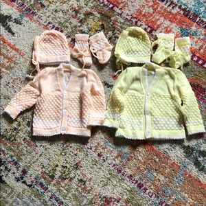 LIKE NEW!Crochet pattern baby sweater, hat,booties